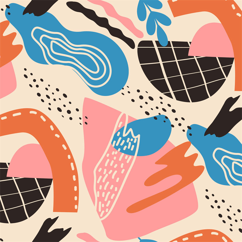 探索抽象艺术风格面料印花,打造独特服装印花设计