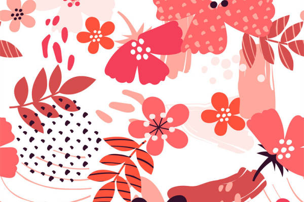 春日花卉图案服装印花面料：温柔粉色系的时尚之选