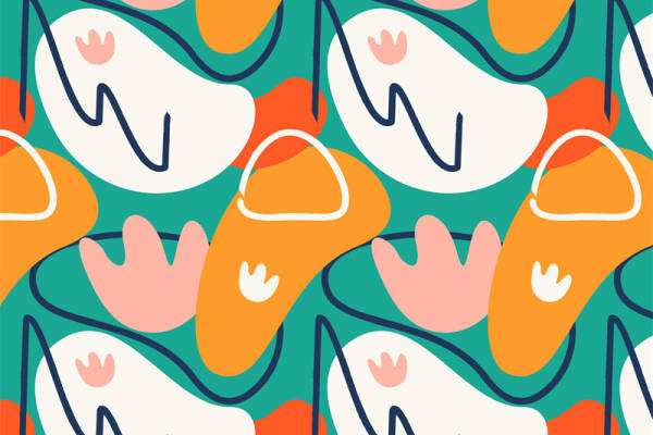 活力四射的抽象艺术服装印花面料设计