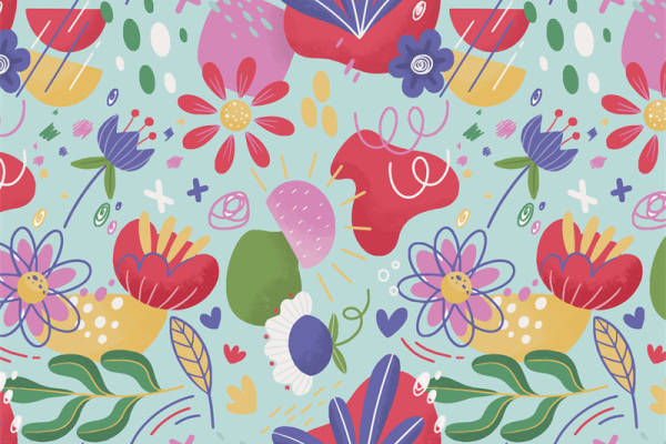 春日花园:多彩花卉图案服装印花面料设计