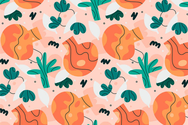 清新自然风胡萝卜图案服装印花面料设计