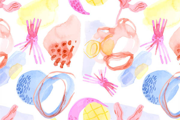 夏日清新水果与动物图案服装印花面料设计