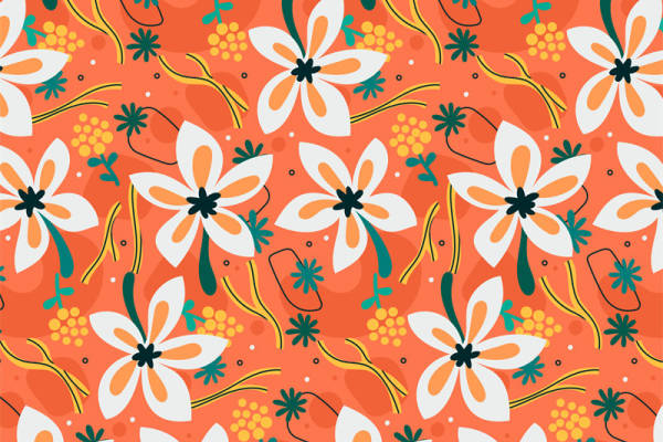 春日活力花卉图案面料印花,打造清新自然服装印花风格