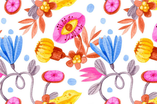 春日花园水彩风格面料印花，点亮你的服装