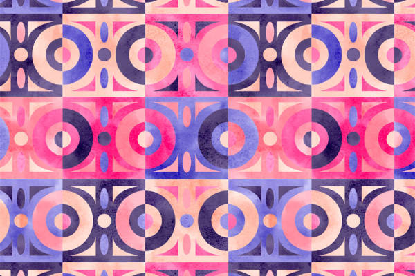 时尚多彩几何图案服装印花面料设计