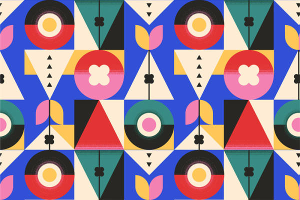 复古几何图案面料印花,引领时尚服装印花新潮流