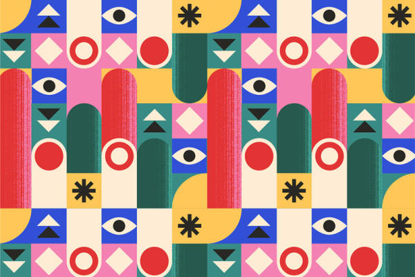 探索抽象艺术的魅力:多色几何图案服装印花面料