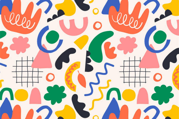 时尚多彩抽象图案面料印花服装印花设计