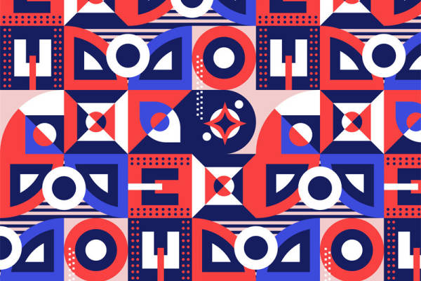 复古风格几何图案面料印花,打造时尚服装印花设计