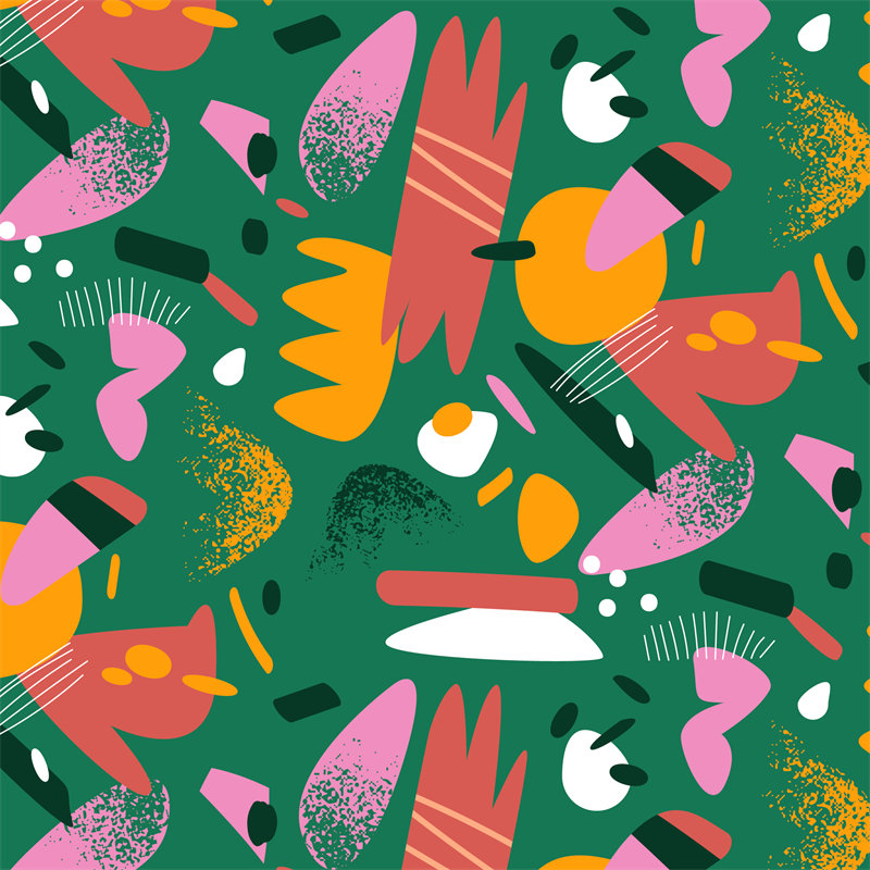 活力四射的抽象艺术面料印花设计,点亮你的服装