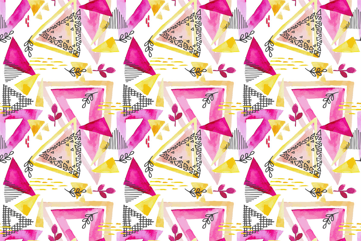 春日活力几何图案服装印花面料