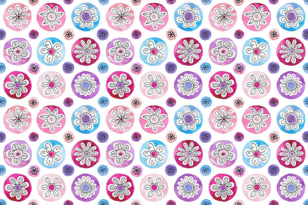 春日花朵图案服装印花面料 清新自然风格设计