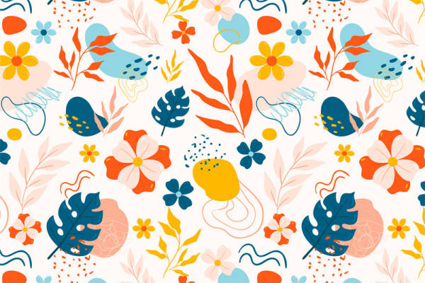 春日活力花卉图案服装印花面料设计