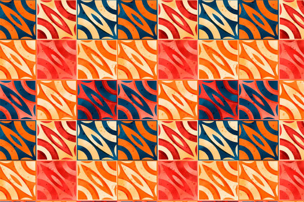 活力四射的抽象几何面料印花，点亮你的服装世界