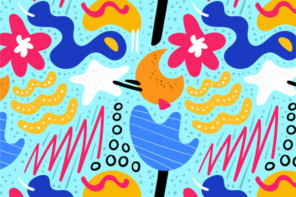 夏日风情抽象图案服装印花面料设计