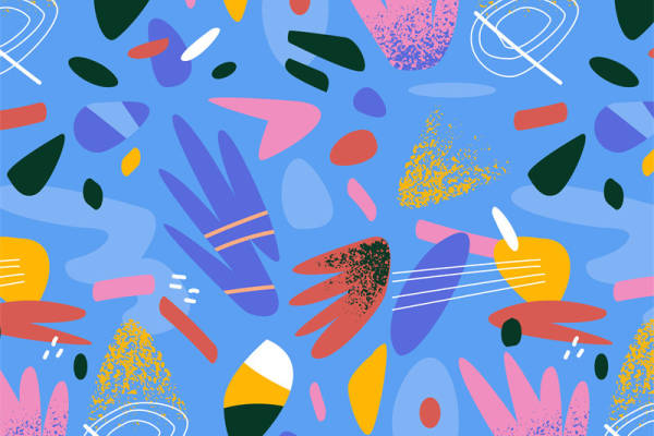 活力四射的抽象艺术服装印花面料设计