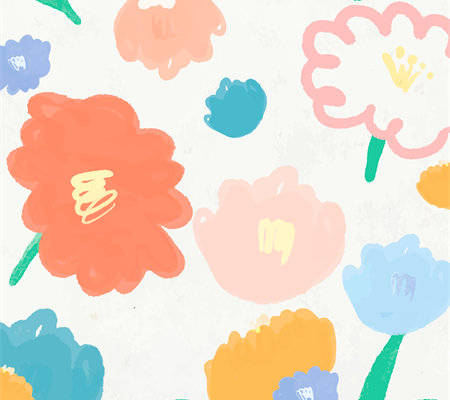 春日花园：多彩手绘花卉服装印花面料