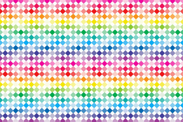 多色菱形拼接图案面料印花，打造时尚服装印花新风格