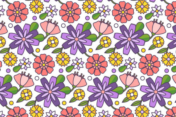 春日花园风情：多彩花卉服装印花面料设计