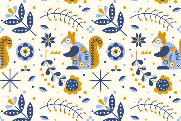 春日田园风格服装印花，清新自然面料印花设计