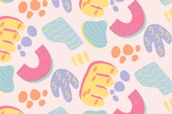 时尚多彩抽象图案服装印花面料设计