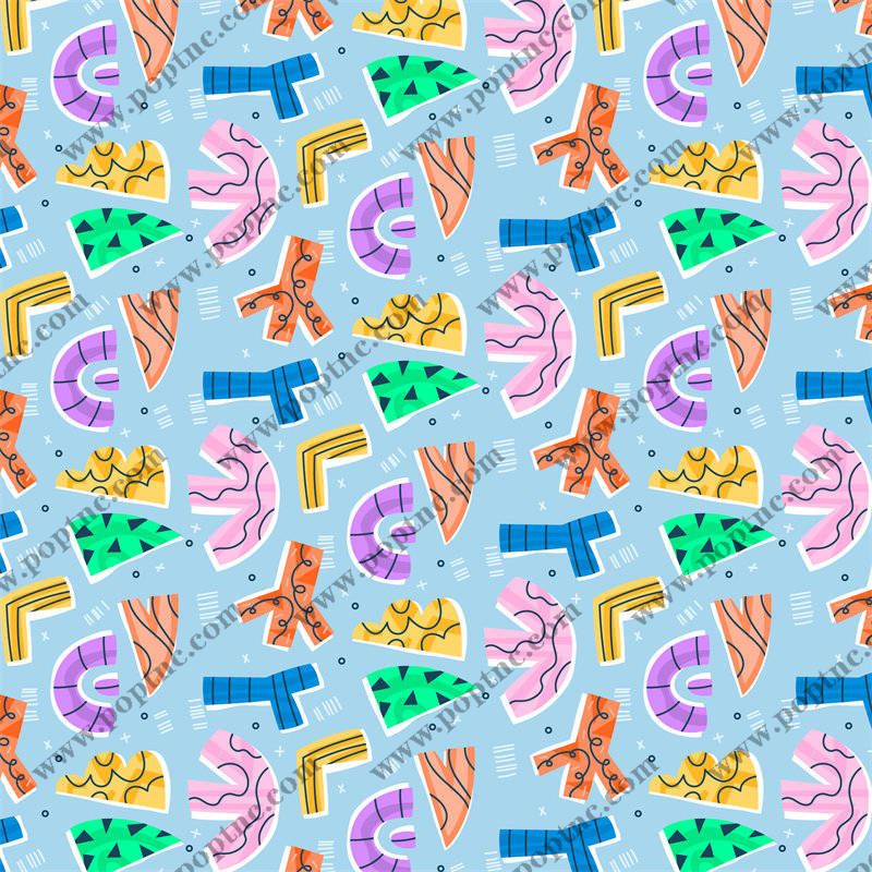 活力四射的夏季面料印花:多彩冰淇淋与几何图案服装印花设计