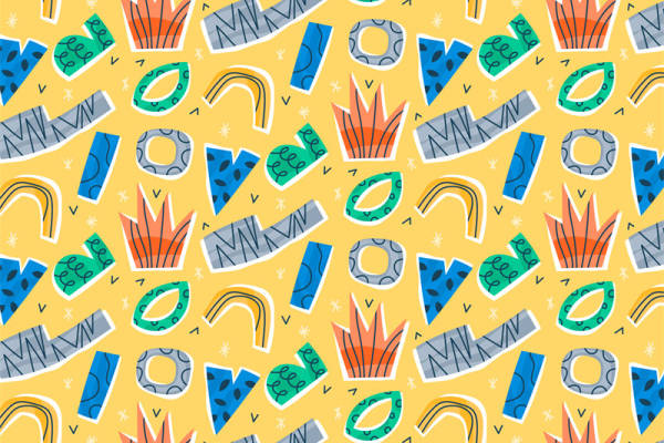 活力四射的抽象几何图案服装印花面料