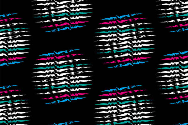 时尚动感黑白条纹服装印花面料设计