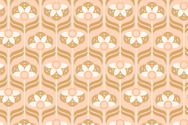 复古花卉图案面料印花，优雅服装印花设计