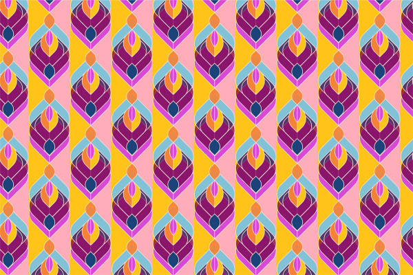 时尚多彩几何图案面料印花,点亮你的服装印花设计