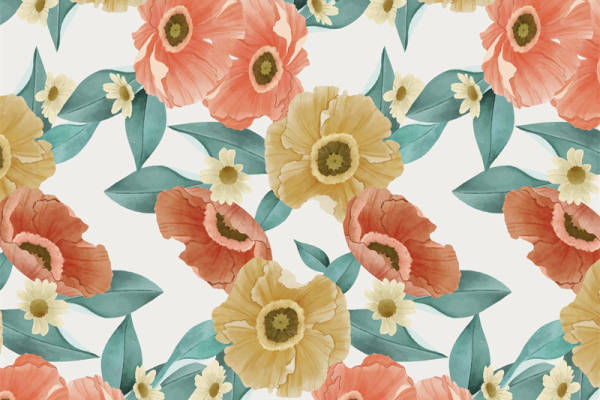 春日花卉图案服装印花面料：清新自然风格设计