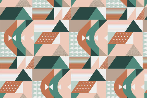 现代抽象几何图案面料印花，打造时尚服装印花新潮流