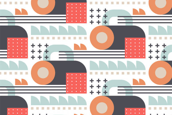 现代抽象几何图案服装印花面料设计