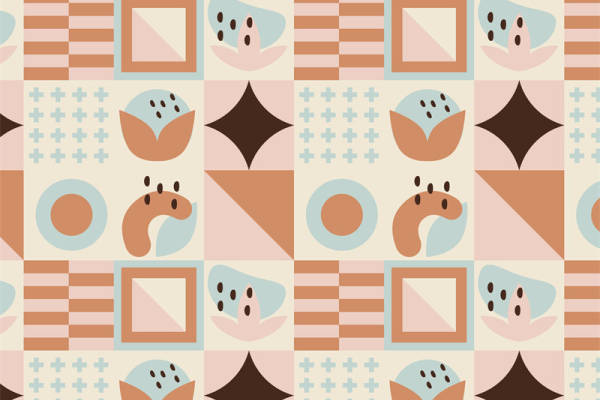 探索自然之美：柔和色调的动物与几何图案服装印花