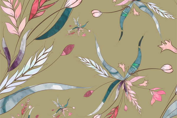 自然风花卉图案面料印花，春日服装印花设计灵感