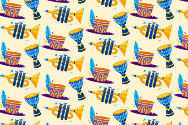 活力四射的非洲鼓服装印花面料设计