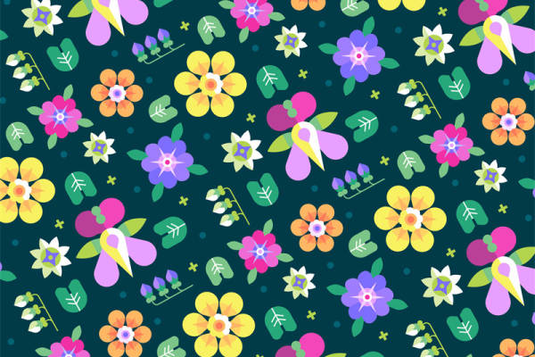 春日花园:多彩花卉图案服装印花面料