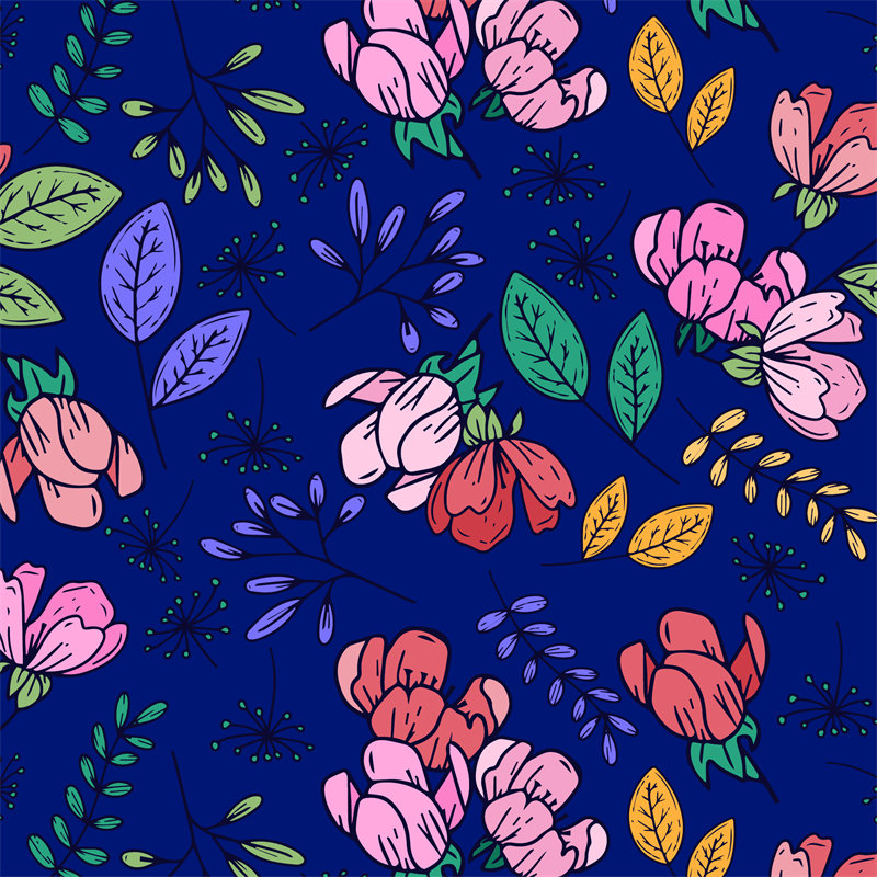 春日花卉图案服装印花面料，展现自然之美