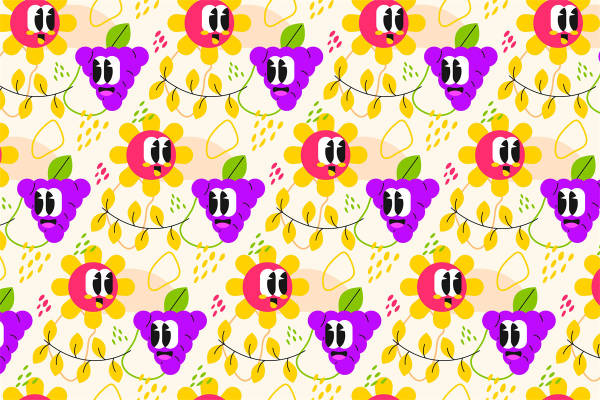 春日活力：彩色卡通蜜蜂与花朵服装印花设计