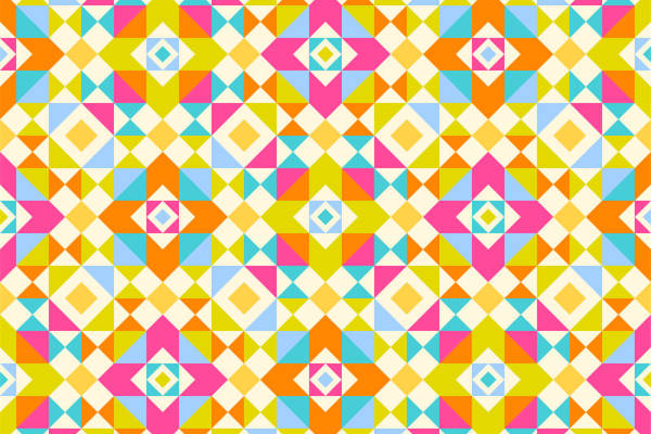 活力四射的几何图案服装印花面料设计