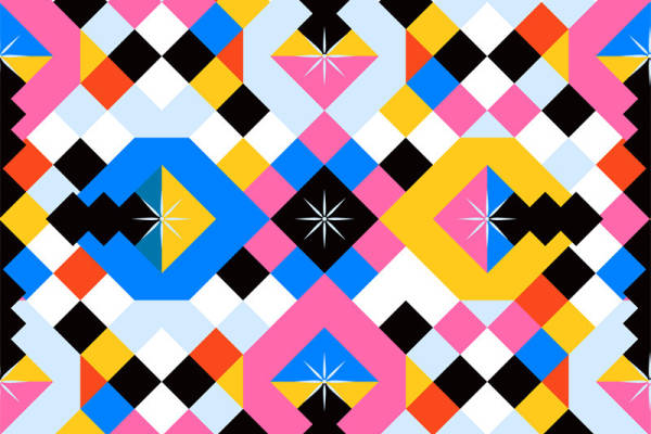 探索几何艺术：活力四射的服装印花面料设计