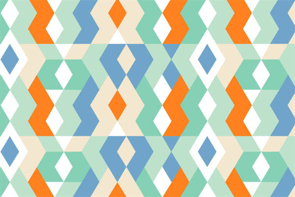 现代几何图案面料印花，时尚服装印花设计