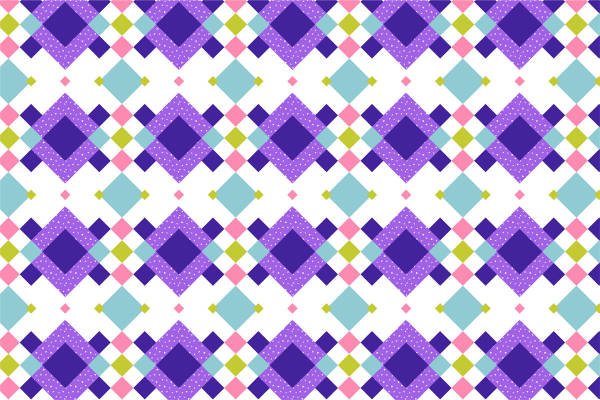 时尚多彩菱形图案服装印花面料设计