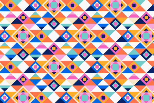 活力四射的几何图案面料印花,点亮你的服装印花设计