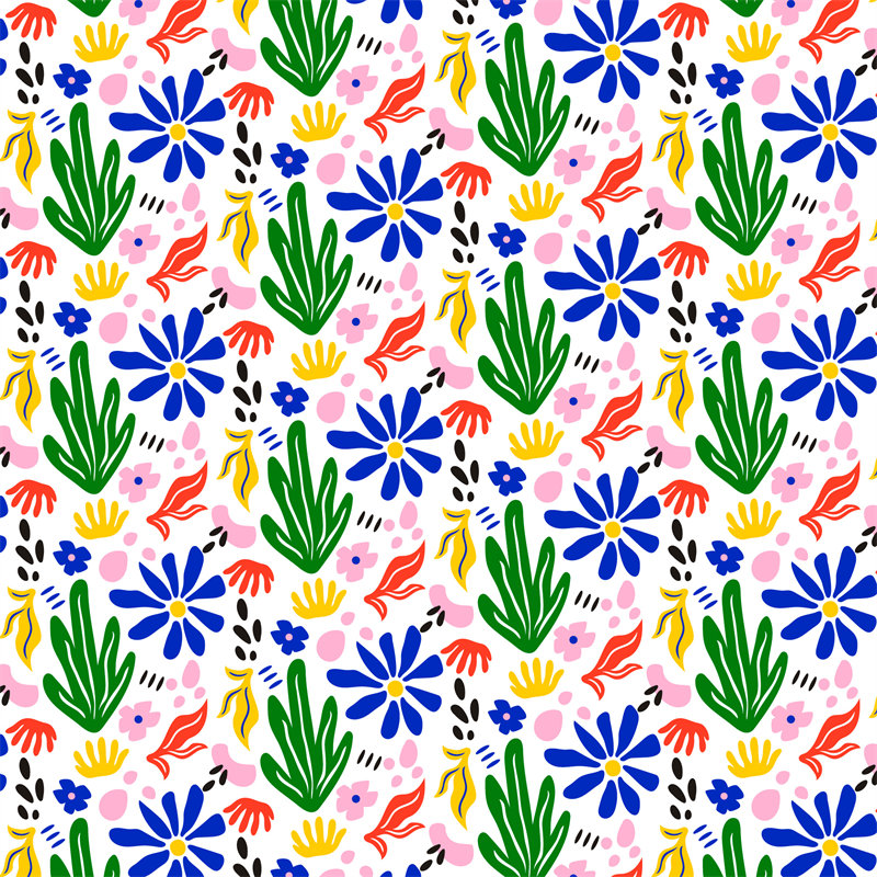 春日花卉图案面料印花,点亮你的时尚服装