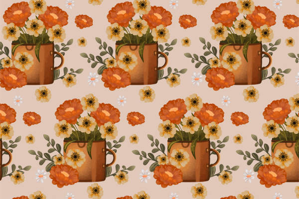 复古风格花卉面料印花，为服装增添自然之美