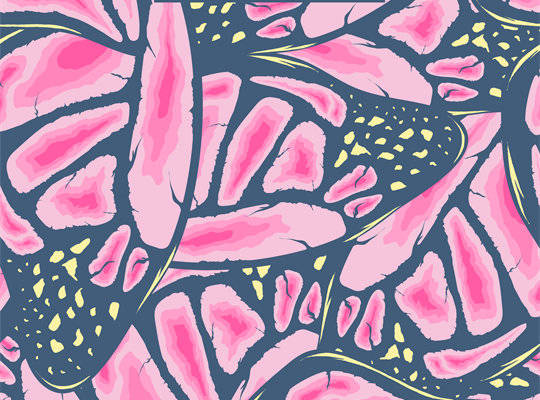 时尚粉色花卉图案服装印花面料设计