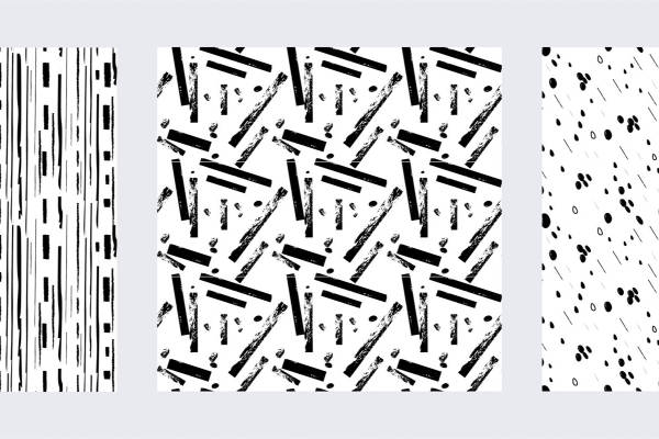 探索抽象艺术之美:现代黑白服装印花面料设计