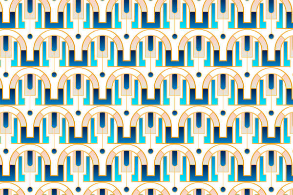 现代艺术风格几何图案服装印花面料