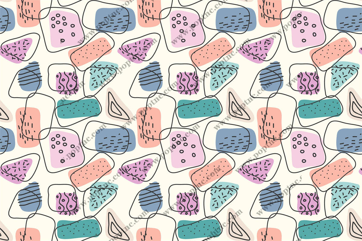 时尚多彩手绘风格面料印花,适合春夏季节的服装印花设计